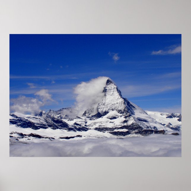 Matterhorn in a sea of cloud in Switzerland Poster (Front)