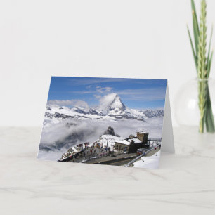 Matterhorn mountain and Gornergrat station Holiday Card
