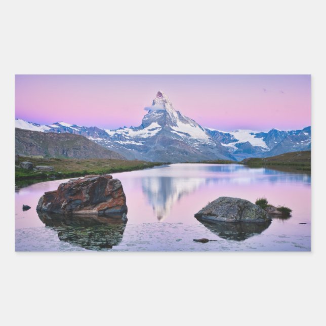 Matterhorn mountain in Zermatt, Switzerland Rectangular Sticker (Front)