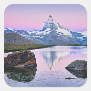 Matterhorn mountain in Zermatt, Switzerland Square Sticker