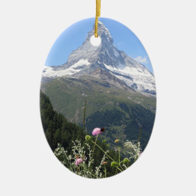 Matterhorn Mountain photo Ceramic Tree Decoration (Front)