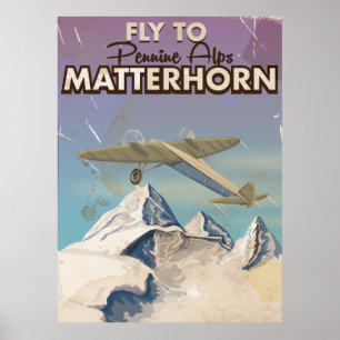 Matterhorn, Pennine Alps Vintage Travel poster