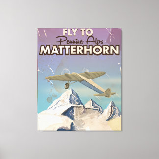 Matterhorn, Pennine Alps Vintage Travel poster Canvas Print