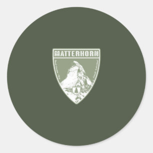 Matterhorn Switzerland Italy Classic Round Sticker
