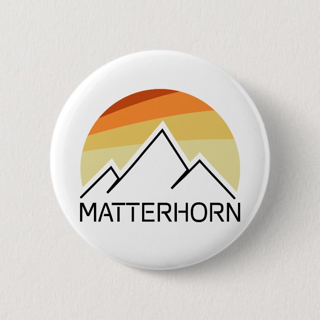 Matterhorn Switzerland Italy Retro 6 Cm Round Badge (Front)