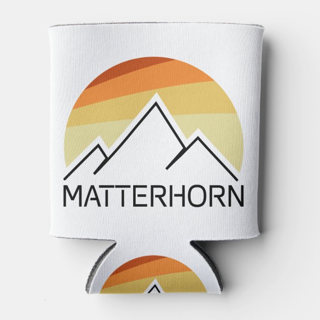 Matterhorn Switzerland Italy Retro Can Cooler (Front)