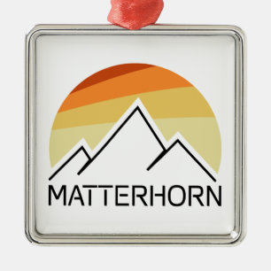 Matterhorn Switzerland Italy Retro Metal Tree Decoration