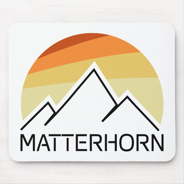 Matterhorn Switzerland Italy Retro Mouse Mat (Front)