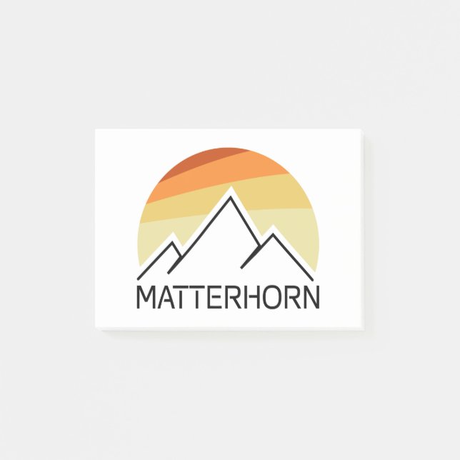 Matterhorn Switzerland Italy Retro Post-it Notes (Front)
