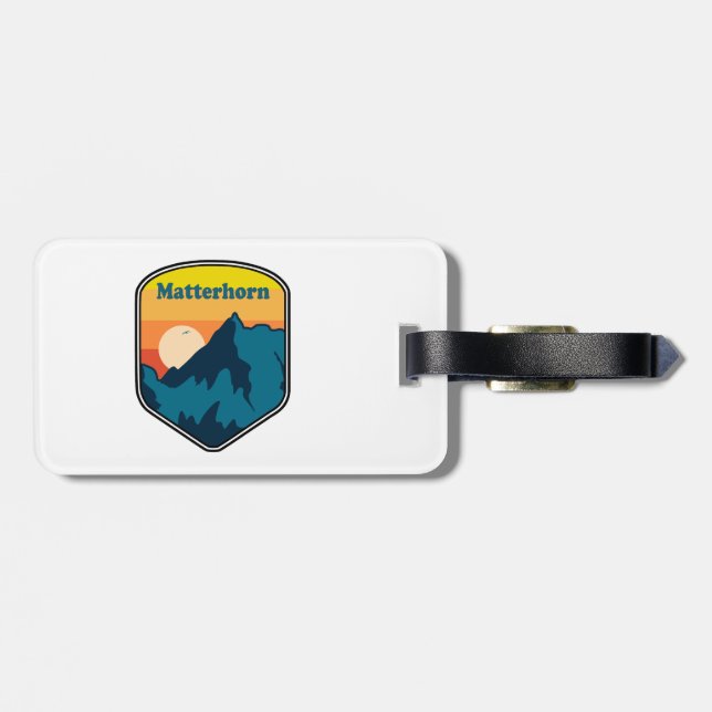 Matterhorn Switzerland Italy Sunrise Luggage Tag (Back Horizontal)