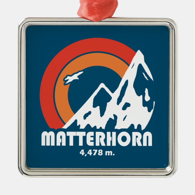 Matterhorn Switzerland Sun Eagle Metal Tree Decoration (Front)