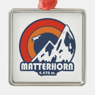 Matterhorn Switzerland Sun Eagle Metal Tree Decoration