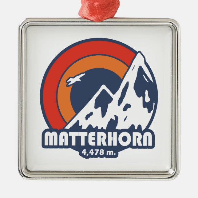 Matterhorn Switzerland Sun Eagle Metal Tree Decoration (Front)