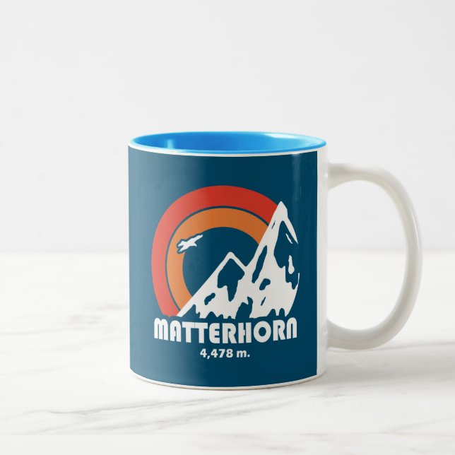 Matterhorn Switzerland Sun Eagle Two-Tone Coffee Mug (Right)