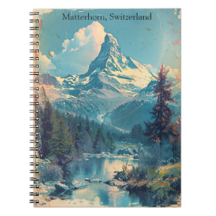 Matterhorn Switzerland Swiss Alps Vintage Notebook