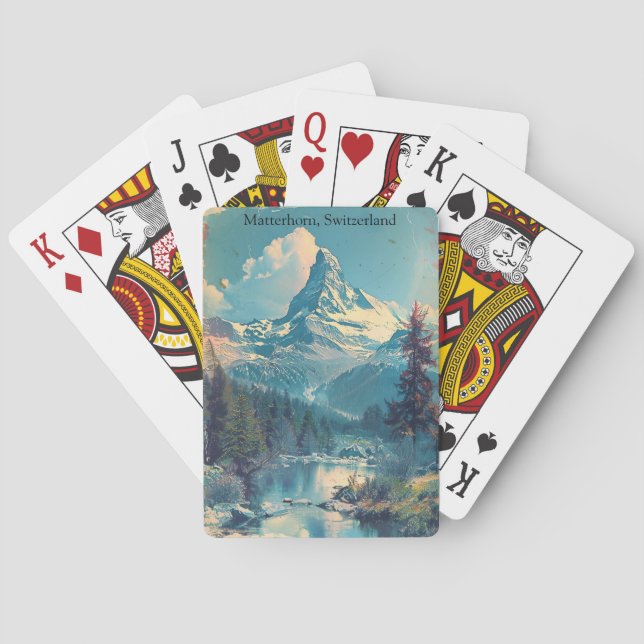 Matterhorn Switzerland Swiss Alps Vintage  Playing Cards (Back)