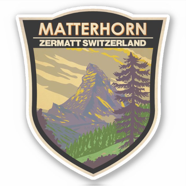 Matterhorn Switzerland Travel Art Vintage (Front)
