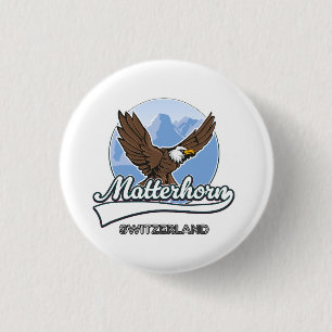 Matterhorn Switzerland travel logo 3 Cm Round Badge