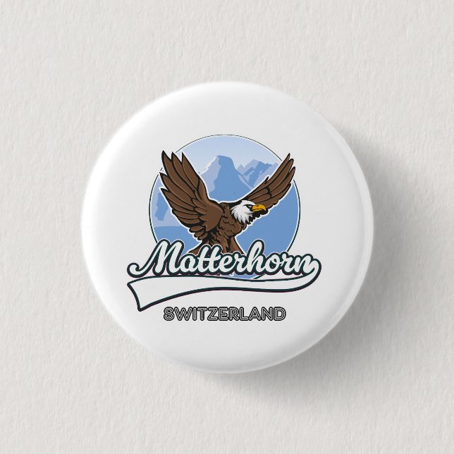 Matterhorn Switzerland travel logo 3 Cm Round Badge (Front)