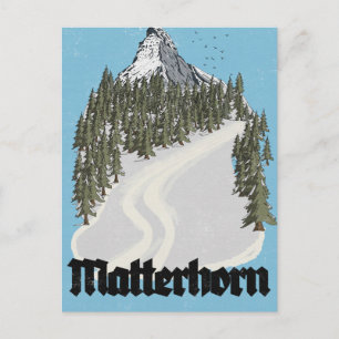 Matterhorn Switzerland Travel Poster Holiday Postcard