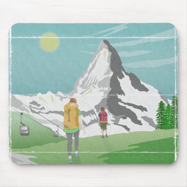 matterhorn travel poster Switzerland Mouse Mat (Front)
