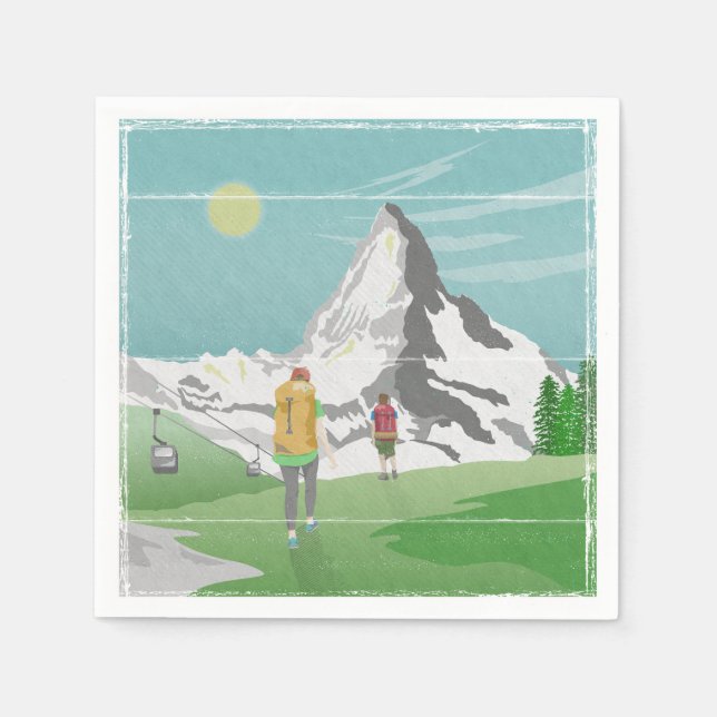 matterhorn travel poster Switzerland Napkin (Front)