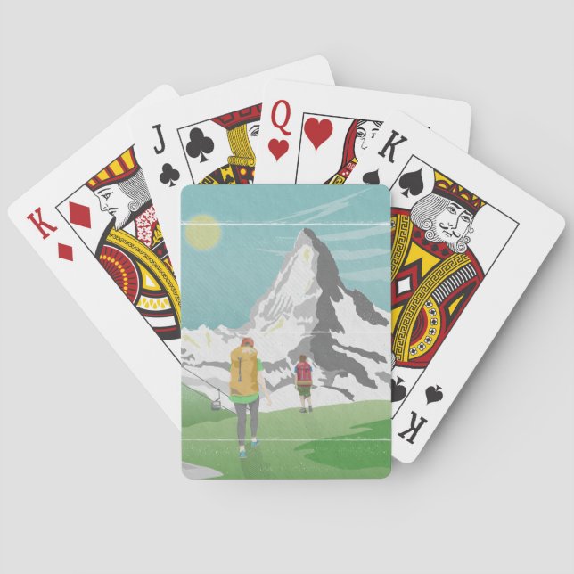 matterhorn travel poster Switzerland Playing Cards (Back)