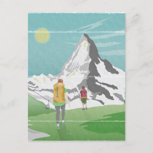 matterhorn travel poster Switzerland Postcard
