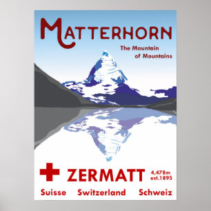 Matterhorn, Zermatt, Switzerland, Ski Poster