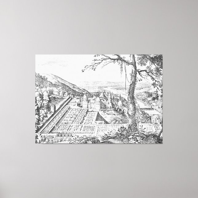 Matthäus Merian: Heidelberg - Hortus Palatinus Canvas Print (Front)