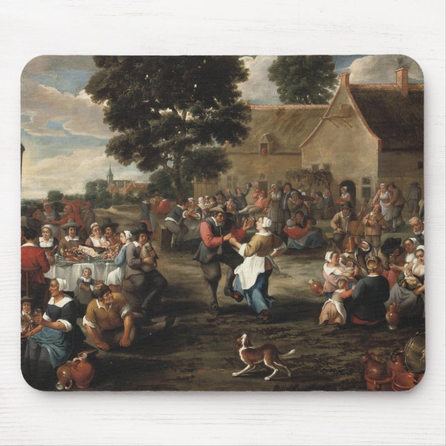 Mattheus van Helmont - A Peasant's Feast Mouse Mat (Front)