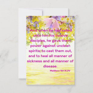 Matthew 10:1 KJV Bible Scripture Pic Greeting Card