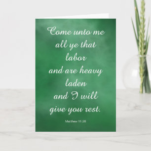Matthew 11:28 Bible Verse for Comfort & Strength Card