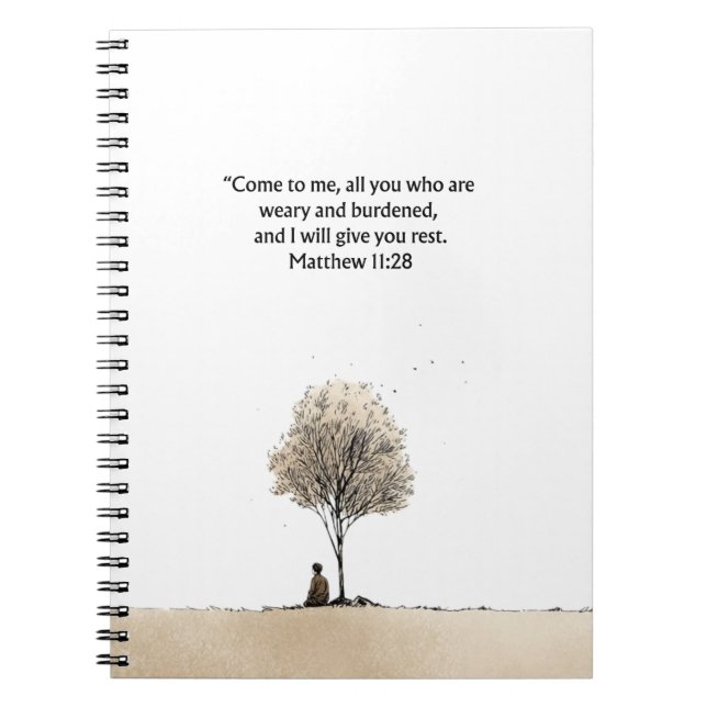 Matthew 11:28 Christian Journal Scripture Notebook (Front)