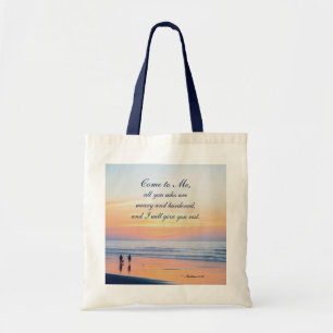 Matthew 11:28 Come to Me all who are Weary Ocean Tote Bag