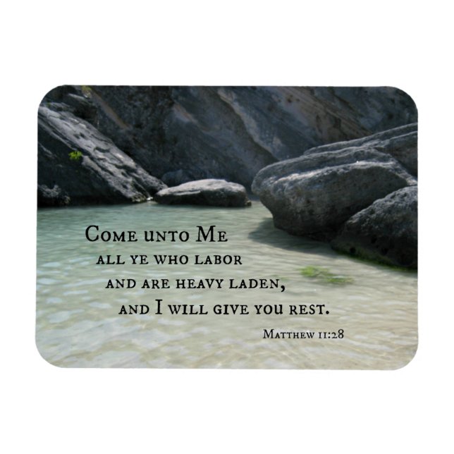 Matthew 11:28 Come unto Me, all ye who labour... Magnet (Horizontal)