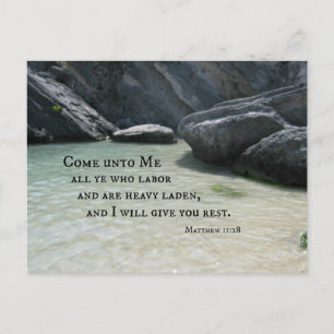 Matthew 11:28 Come unto Me all ye who labour... Postcard