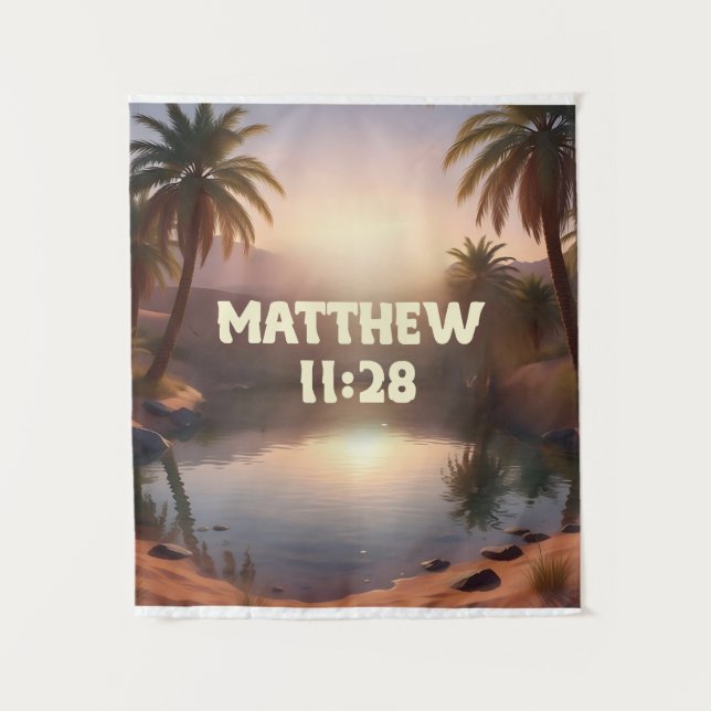 Matthew 11:28 Faith Inspired Tapestry (Front)