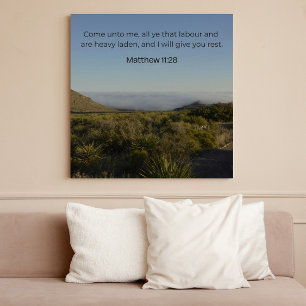Matthew 11:28 KJV Wall Art – Scripture Poster