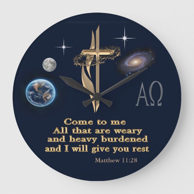 Matthew 11:28  large clock (Front)