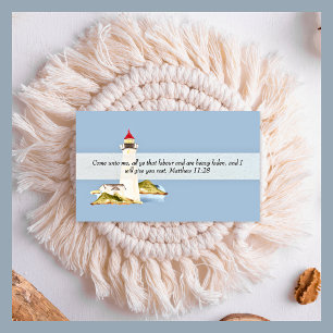 Matthew 11:28 Lighthouse Christian Business Card