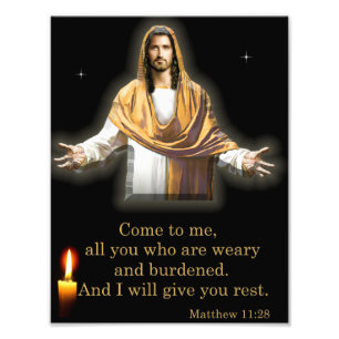 Matthew 11:28 photo print