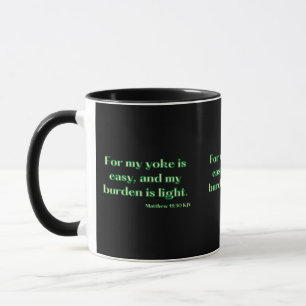 Matthew 11:30 KJV Bible Scripture Two-Tone Mug