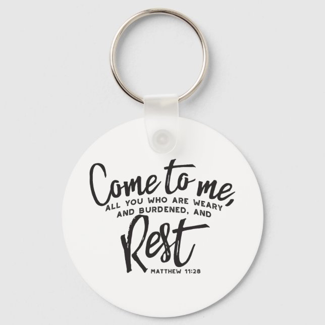 Matthew 11 Bible Verse Key Ring (Front)
