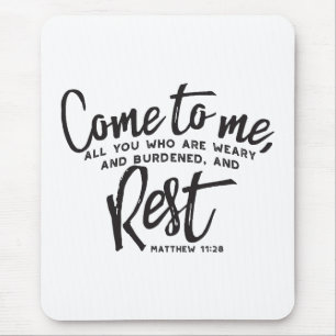 Matthew 11 Bible Verse Mouse Mat