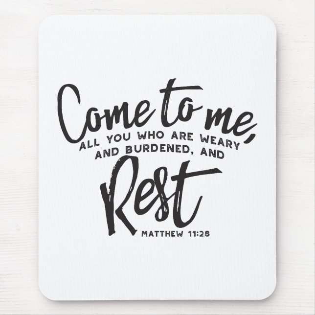 Matthew 11 Bible Verse Mouse Mat (Front)
