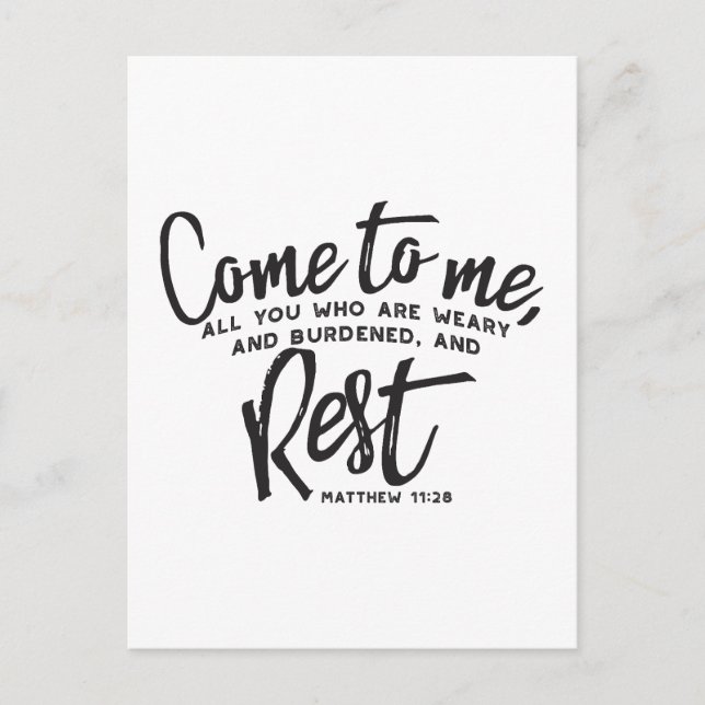 Matthew 11 Bible Verse Postcard (Front)