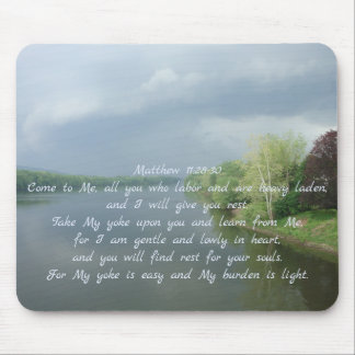 Matthew 11 cloudy river mouse pad