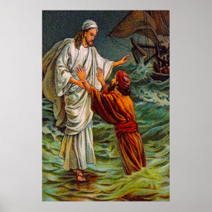 Matthew 14:28-33 Lord, Save Me Poster