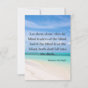 Matthew 15:14 KJV Bible Verse Pic Flat Greeting Card